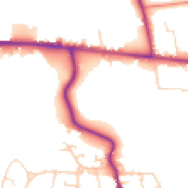 Daytime road noise heatmap for SL5 7HF