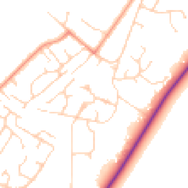 Daytime road noise heatmap for SL5 7HR