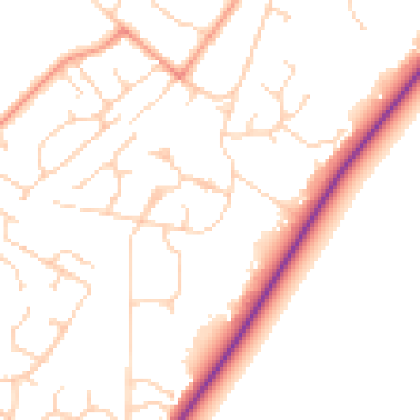 Daytime road noise heatmap for SL5 7HZ