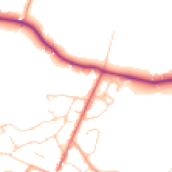 Daytime road noise heatmap for SL5 7JU