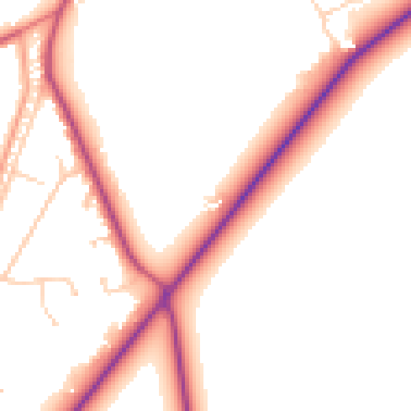 Daytime road noise heatmap for SL5 7LW