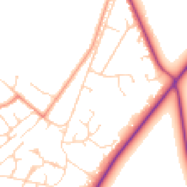 Daytime road noise heatmap for SL5 7NH