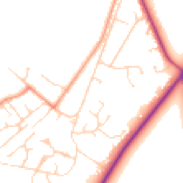 Daytime road noise heatmap for SL5 7NU