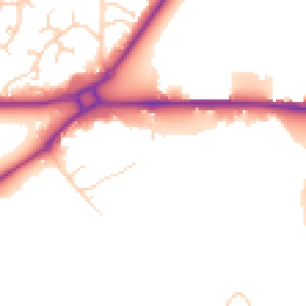 Daytime road noise heatmap for SL5 7QW