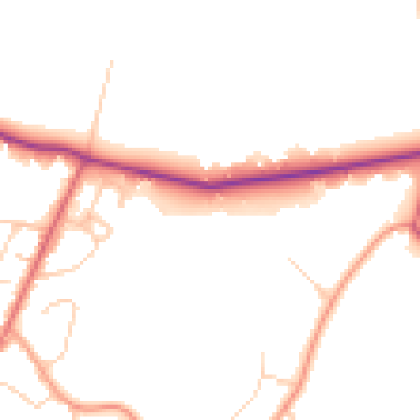 Daytime road noise heatmap for SL5 7YY