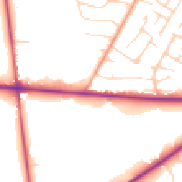 Daytime road noise heatmap for SL5 8DL