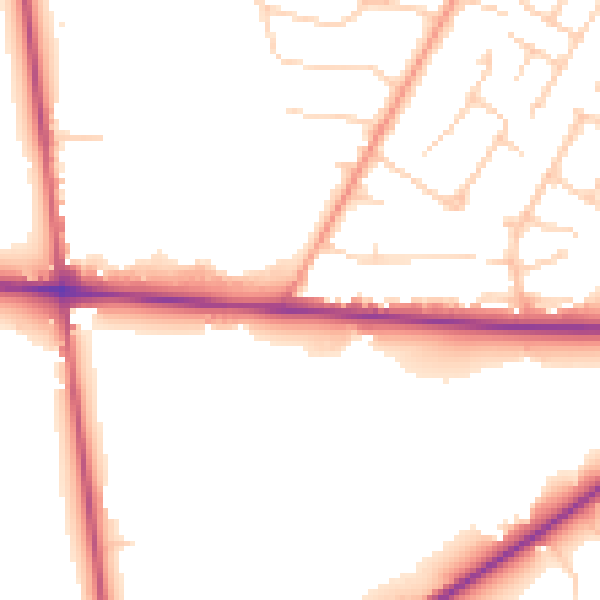 Daytime road noise heatmap for SL5 8DN