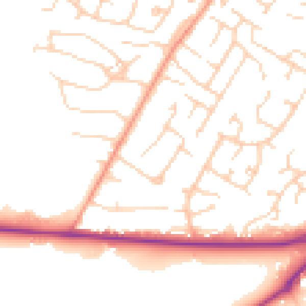 Daytime road noise heatmap for SL5 8EL