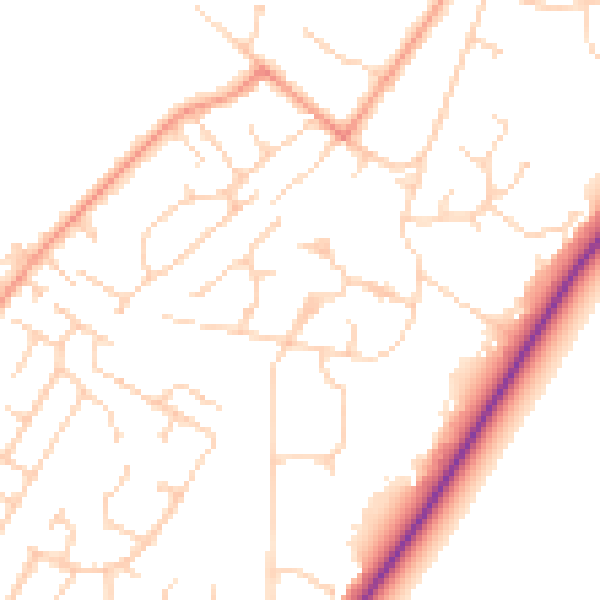 Daytime road noise heatmap for SL5 8ET