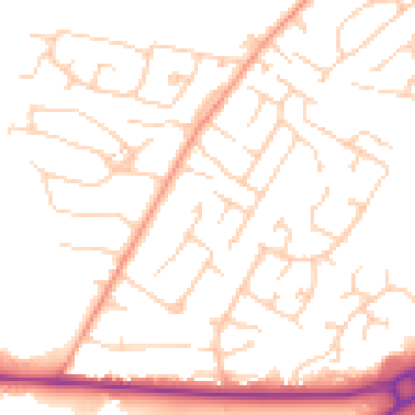 Daytime road noise heatmap for SL5 8EU