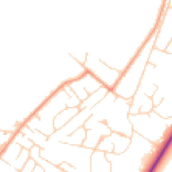 Daytime road noise heatmap for SL5 8JY