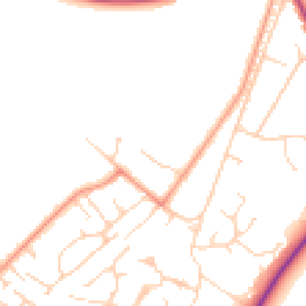 Daytime road noise heatmap for SL5 8QJ