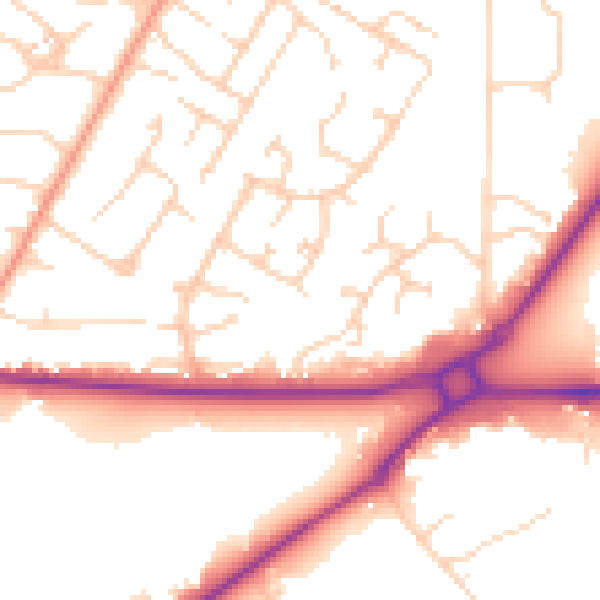 Daytime road noise heatmap for SL5 8TJ