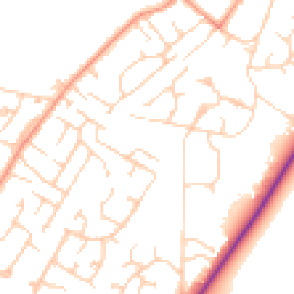 Daytime road noise heatmap for SL5 8TR