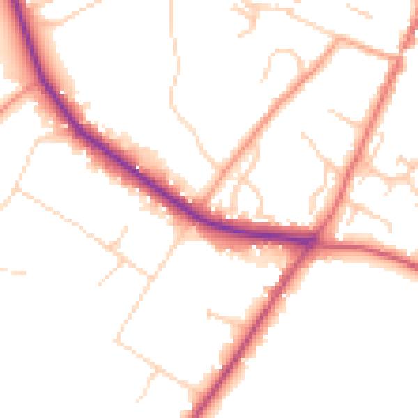 Daytime road noise heatmap for SL5 9AU