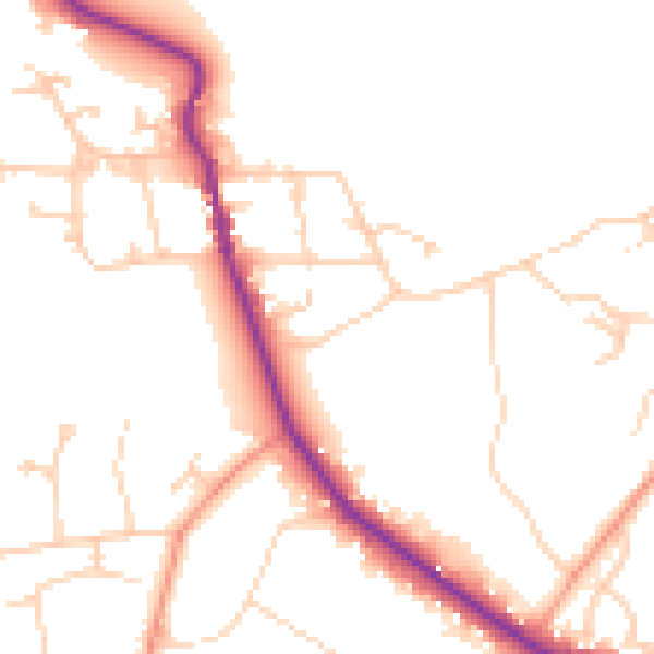 Daytime road noise heatmap for SL5 9BJ