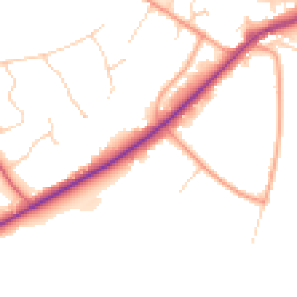 Daytime road noise heatmap for SL5 9FF