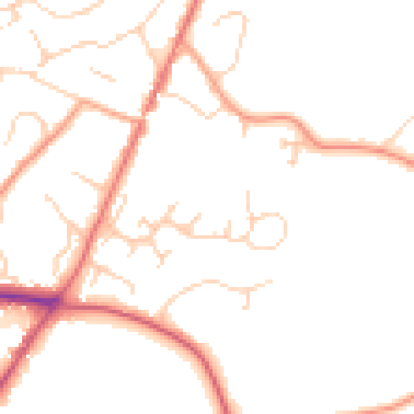 Daytime road noise heatmap for SL5 9GQ