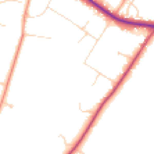 Daytime road noise heatmap for SL5 9JE