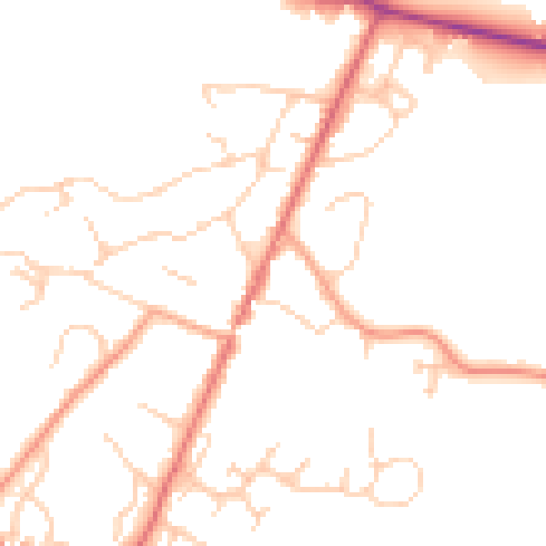 Daytime road noise heatmap for SL5 9NE