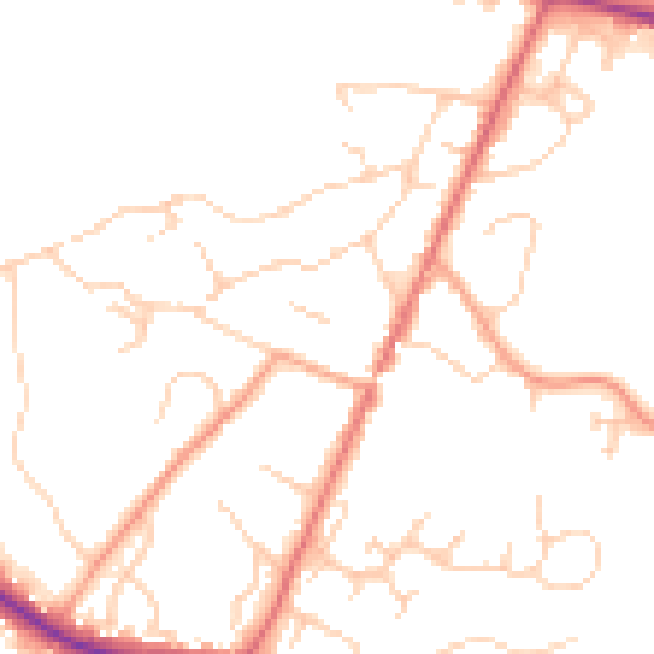 Daytime road noise heatmap for SL5 9NJ