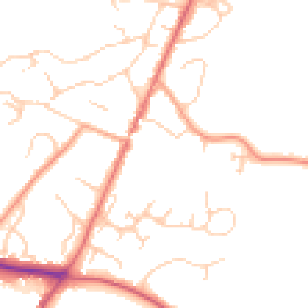 Daytime road noise heatmap for SL5 9NL