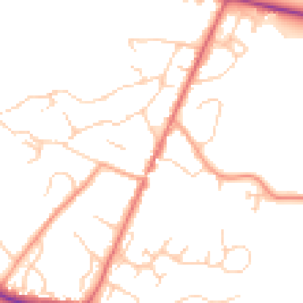 Daytime road noise heatmap for SL5 9NQ