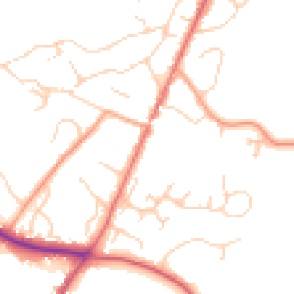 Daytime road noise heatmap for SL5 9NS