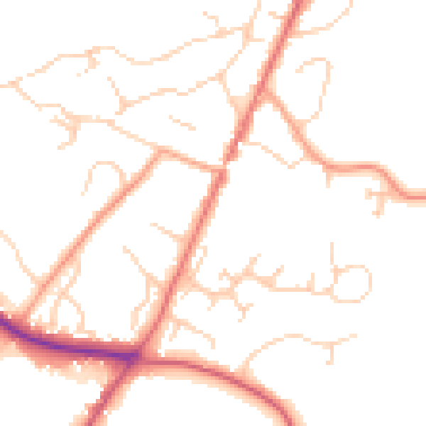 Daytime road noise heatmap for SL5 9NX