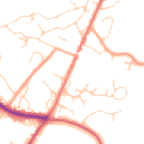 Daytime road noise heatmap for SL5 9NY
