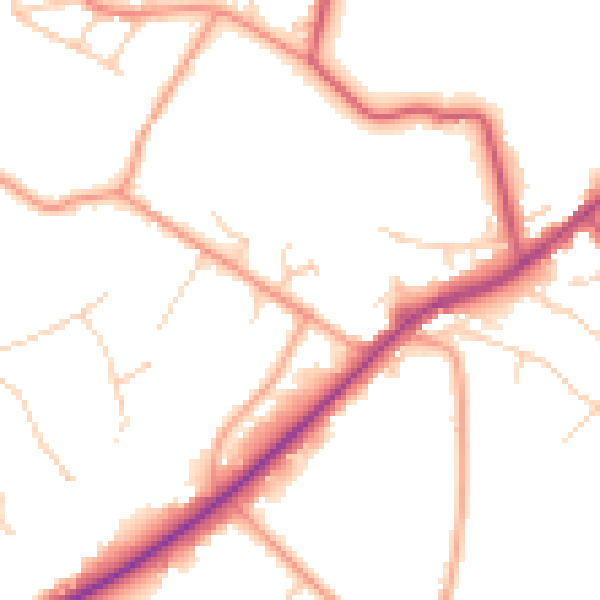 Daytime road noise heatmap for SL5 9QF