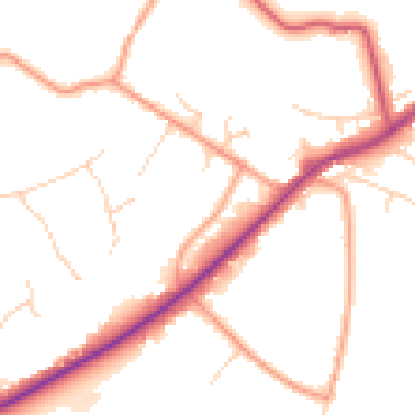 Daytime road noise heatmap for SL5 9QH
