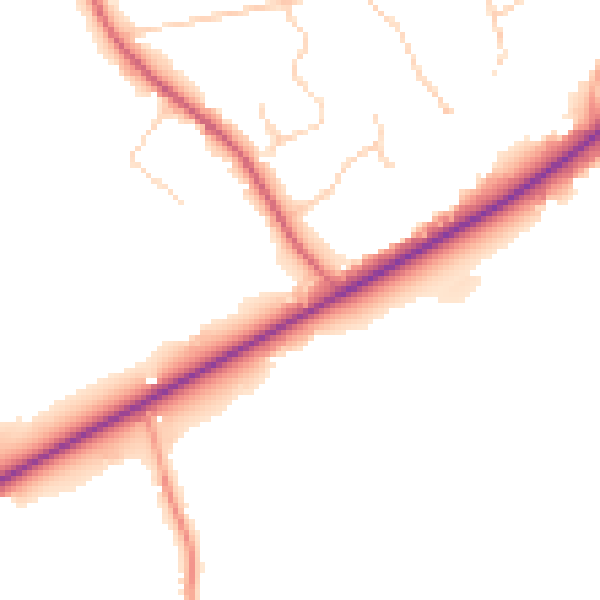 Daytime road noise heatmap for SL5 9RE