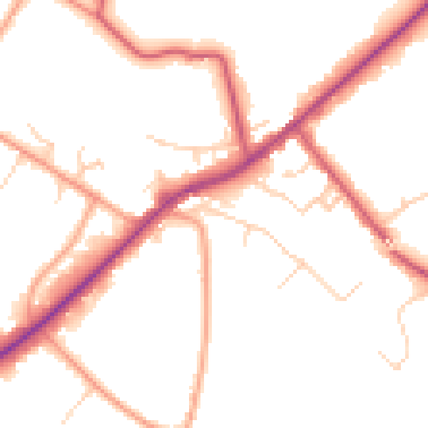 Daytime road noise heatmap for SL5 9RJ