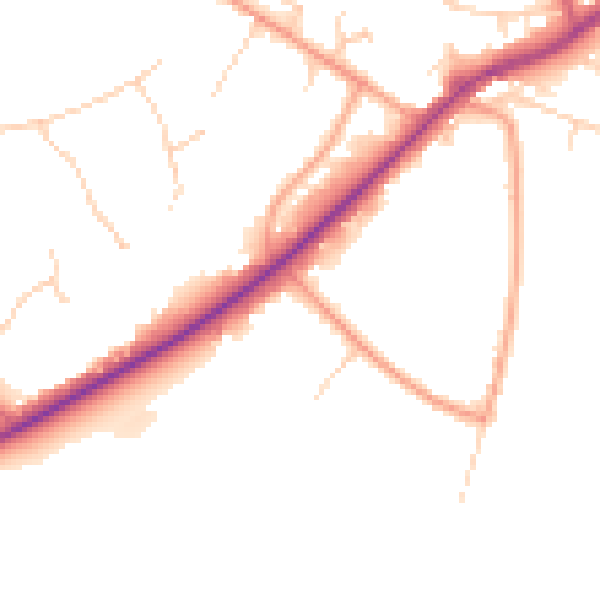 Daytime road noise heatmap for SL5 9RX
