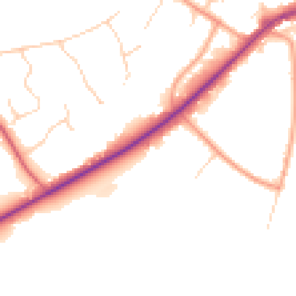 Daytime road noise heatmap for SL5 9RZ