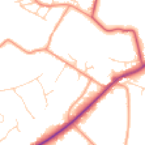 Daytime road noise heatmap for SL5 9SJ