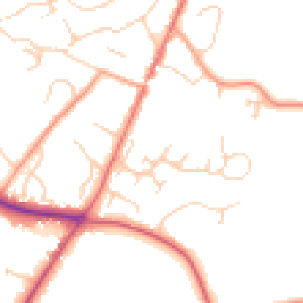 Daytime road noise heatmap for SL5 9TB