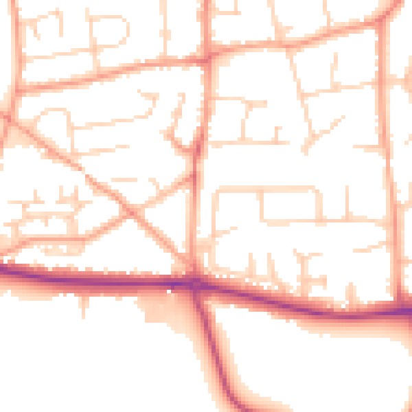 Daytime road noise heatmap for SL6 0JU