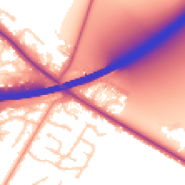 Daytime road noise heatmap for SL6 2DR