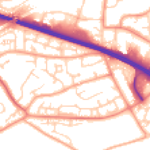 Daytime road noise heatmap for SL6 3BZ