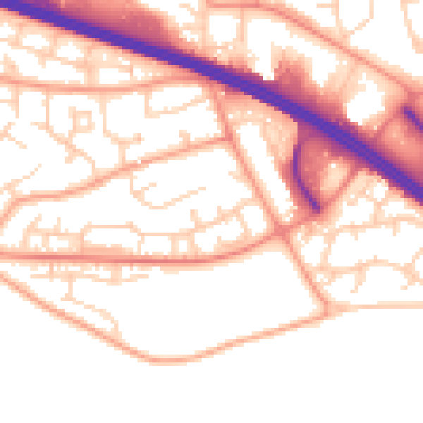 Daytime road noise heatmap for SL6 3HQ