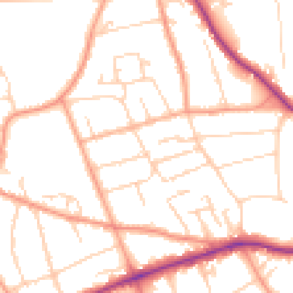 Daytime road noise heatmap for SL6 6BQ