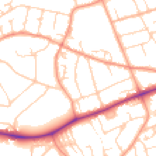 Daytime road noise heatmap for SL6 6DZ
