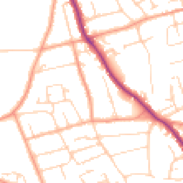Daytime road noise heatmap for SL6 6JS