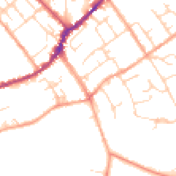 Daytime road noise heatmap for SL7 1AB