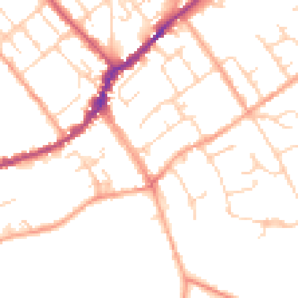 Daytime road noise heatmap for SL7 1BB
