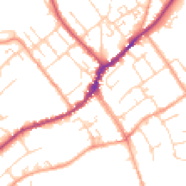 Daytime road noise heatmap for SL7 1BE