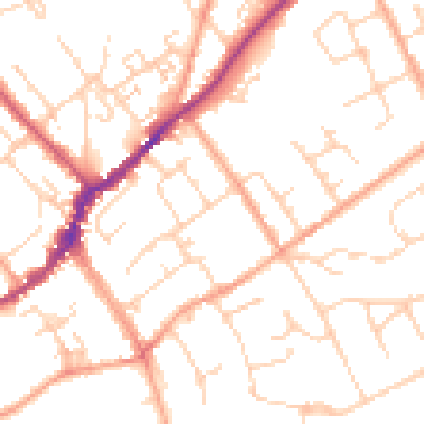 Daytime road noise heatmap for SL7 1BW