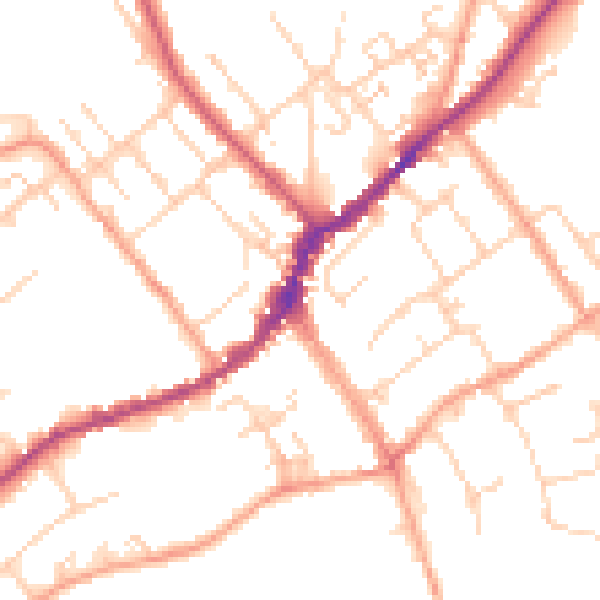 Daytime road noise heatmap for SL7 1DA